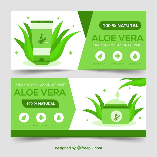 Banners verdes de aloe vera