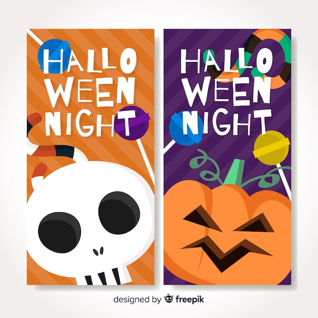 Banners verticais de halloween