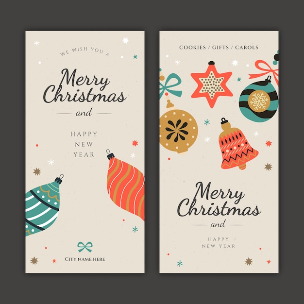 Banners verticais definidos para celebração da temporada de natal