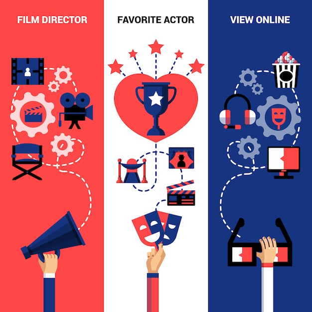 Banners verticais do festival de cinema