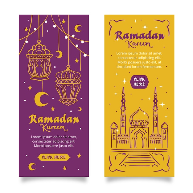 Banners verticais do ramadã