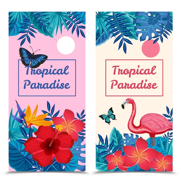 Banners verticais tropicais