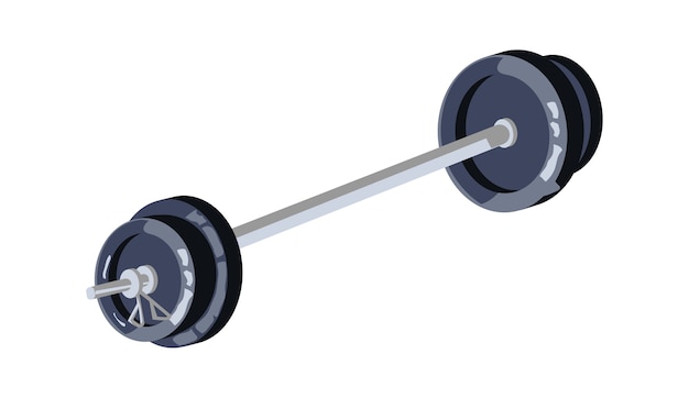 Barbell com grande peso, equipamento para treinamento esportivo na academia, ilustração vetorial dos desenhos animados