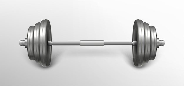 Vetor grátis barra de metal realista para treino de musculação