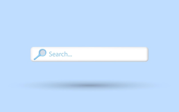 Vetor grátis barra de pesquisa na web isolada em fundo azul design de barra de interface do usuário de navegação vetor de modelo de navegador de pesquisa