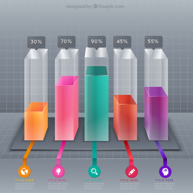 Barras coloridas infográfico