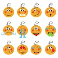 Vetor grátis bebé emoji conjunto de emoticons icons