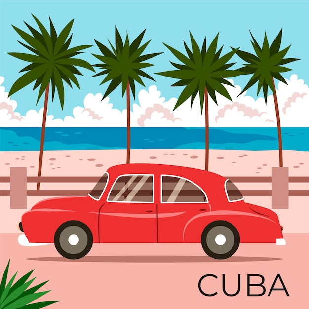 Bela ilustração de destino cuba