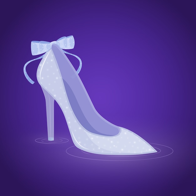 Bela ilustração de sapato de vidro de Cinderela
