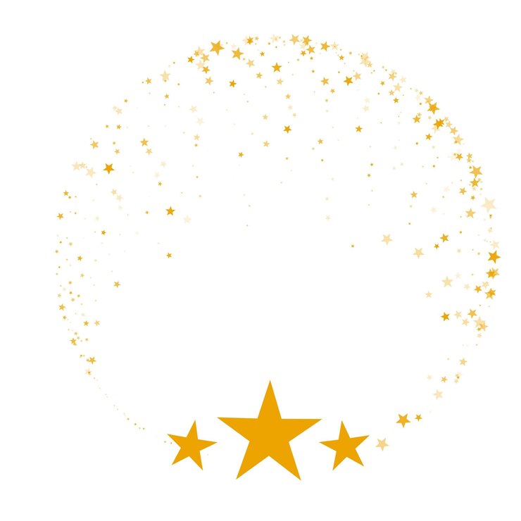 Vetor grátis belas estrelas douradas quadro vazio com decoração kirakira