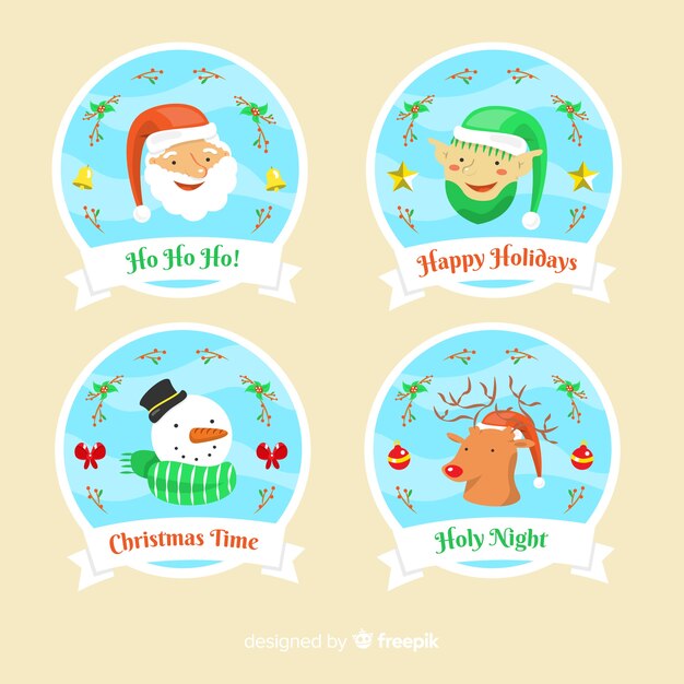 Belo conjunto de distintivo de Natal