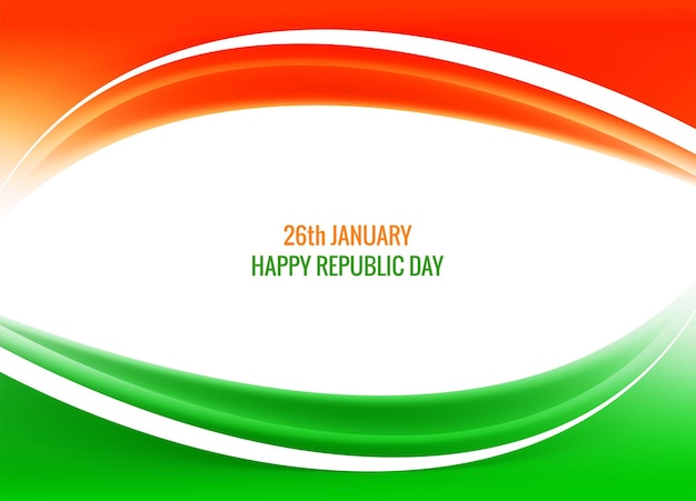 Vetor grátis belo design de cartão de tema de onda de bandeira indiana tricolor