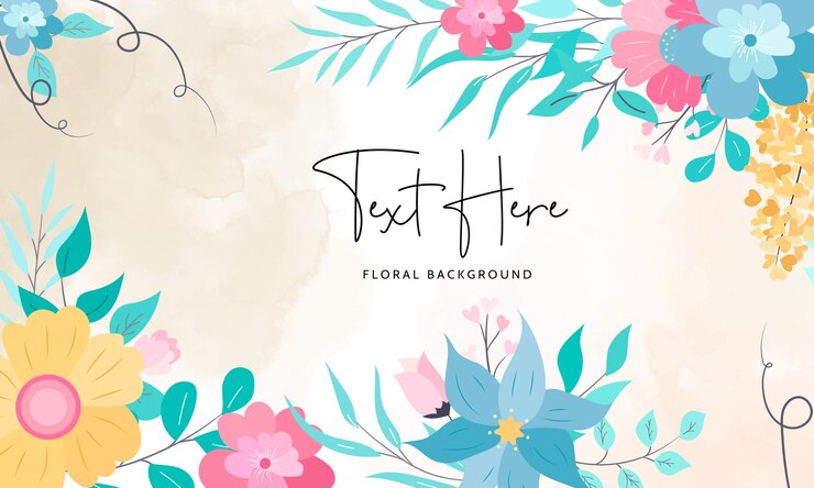 Vetor grátis belo design de fundo floral com folhas de flores