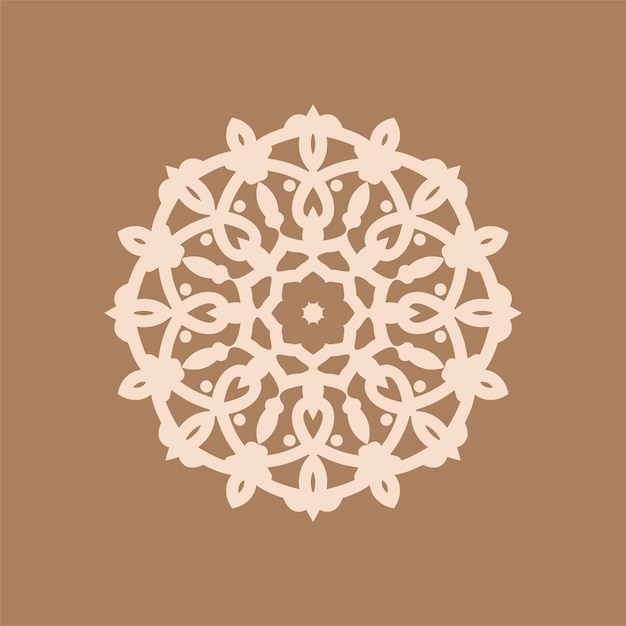 Belo design de mandala elegante fundo marrom