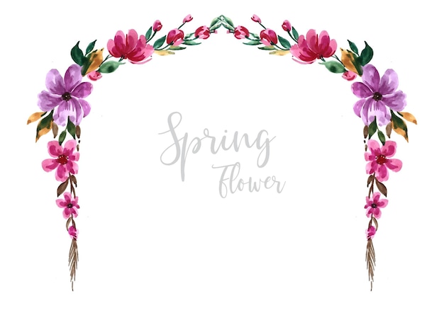 Vetor grátis belo design de moldura de decoração de flores de primavera