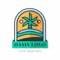 Vetor grátis belo modelo de logotipo oásis