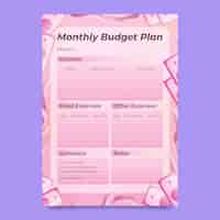 Vetor grátis belo modelo de planejador de orçamento