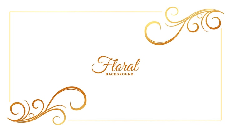 Vetor grátis belo quadro giratório florido dourado fundo para convite de casamento