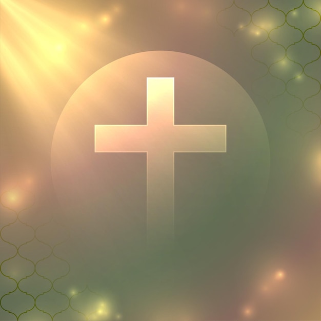 Vetor grátis belo símbolo religioso da cruz sagrada com efeito leve e brilhante