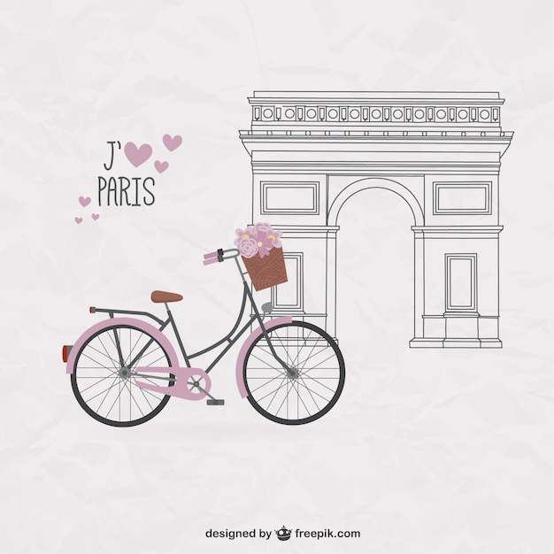 Bicicleta bonita em paris fundo