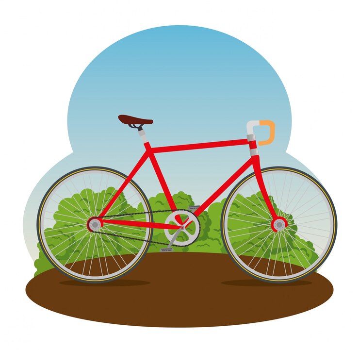 Vetor grátis bicicleta com ilustração de pétala e assento