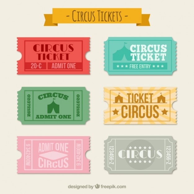 Vetor grátis bilhetes circus coleção