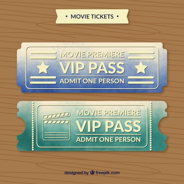 Bilhetes de passagem cinema vip