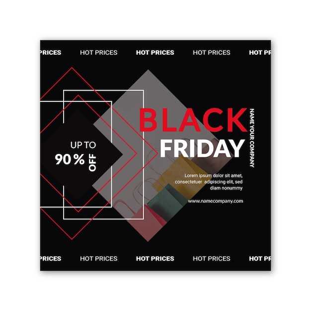 Vetor grátis black friday flyer quadrado