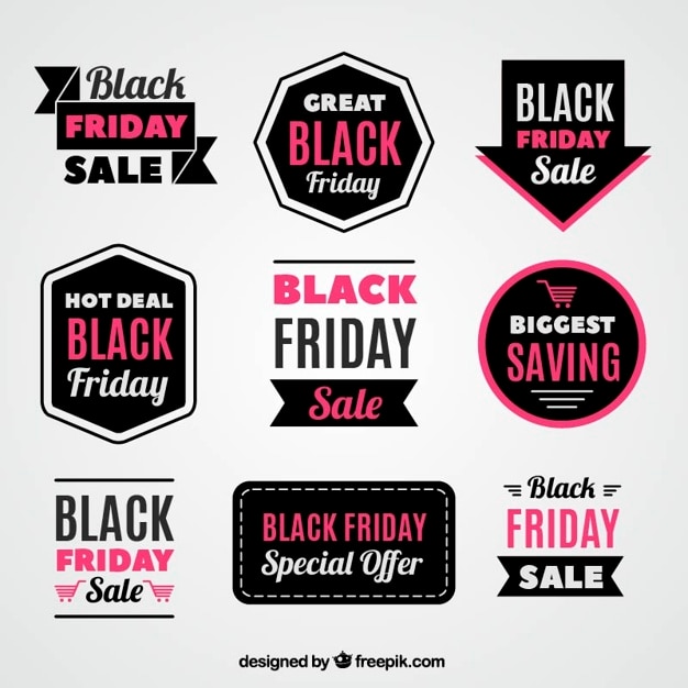 Vetor grátis black friday trata coleção da etiqueta