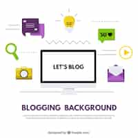 Vetor grátis blogging experiência em design plano