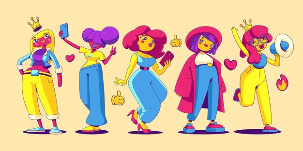 Blogueiras populares influenciadores nas mídias sociais