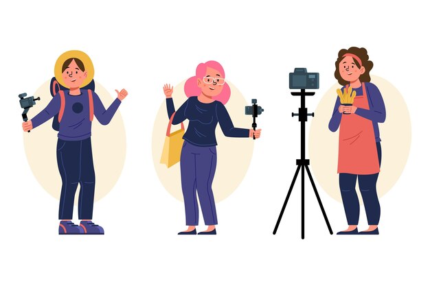 Blogueiro de ilustrações desenhadas à mão