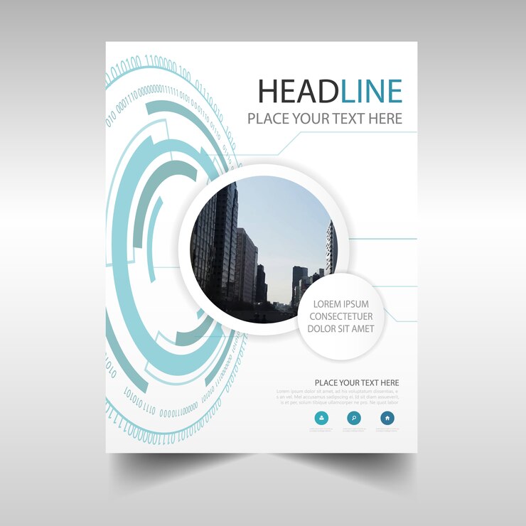 Vetor grátis blue creative annual report book cover template