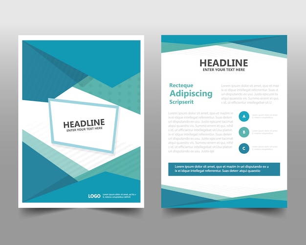 Blue creative annual report book cover template