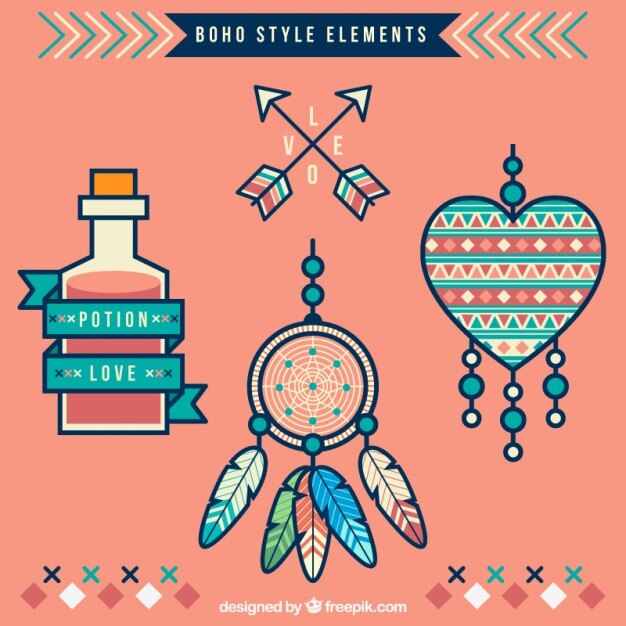 Vetor grátis boho concepção elementos de estilo