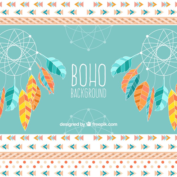 Vetor grátis boho fundo no estilo hippie