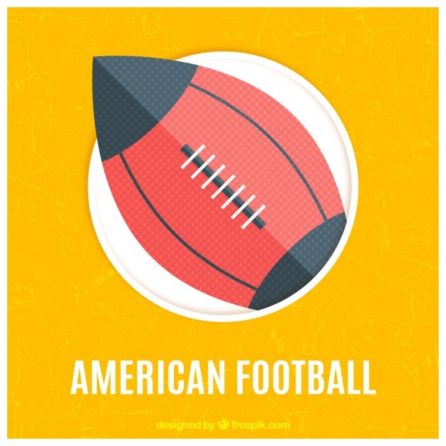 Vetor grátis bola de futebol americano em um fundo amarelo
