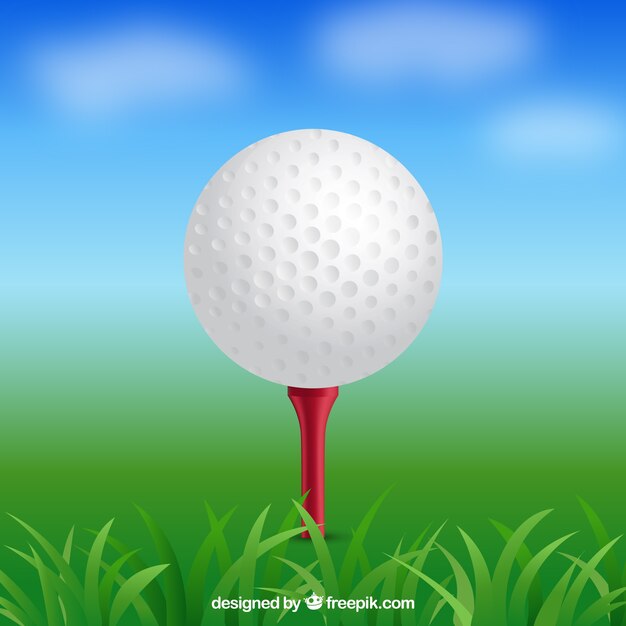 Bola de golfe em estilo realista