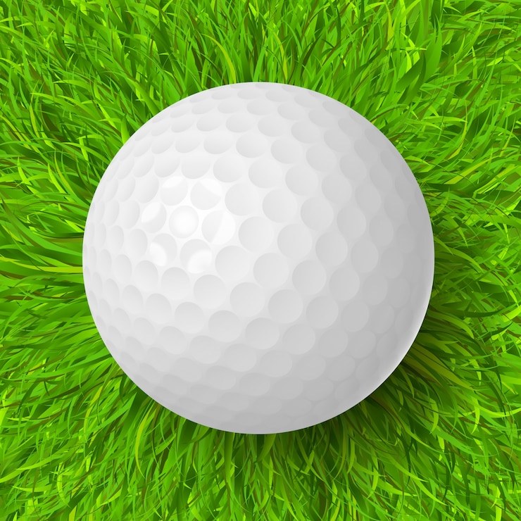 Vetor grátis bola de golfe na grama
