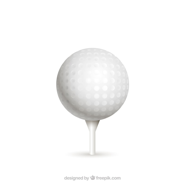 Bola de golfe no tee em estilo realista