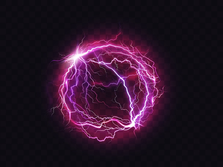 Vetor grátis bola elétrica raio círculo golpe lugar de impacto