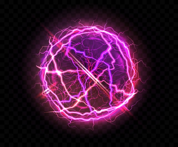 Vetor grátis bola elétrica realista ou esfera abstrata de plasma
