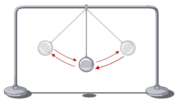 Vetor grátis bola gravitacional balançando para a esquerda e para a direita