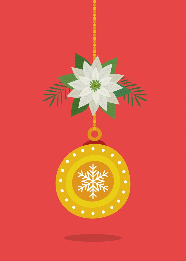 Vetor grátis bola pendurada na decoração feliz natal