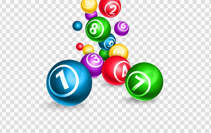 Vetor grátis bolas de loteria ilustração em vetor 3d realista. esferas coloridas caindo com números de combinação de vitória da sorte. keno, bingo, jogos de azar de loteria. conceito de atividade, rifa ou jackpot de lazer do jogo.