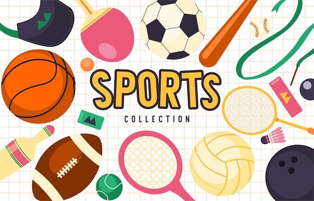 Bola Esportiva Dos Desenhos Animados. Bolas Diferentes Planas, Equipamento  Esportivo. Tênis, Handebol, Futebol E Ferramentas De Basquete. Treinamento  Isolado Ícones Vetoriais Puros Royalty Free SVG, Cliparts, Vetores, e  Ilustrações Stock. Image 179341073