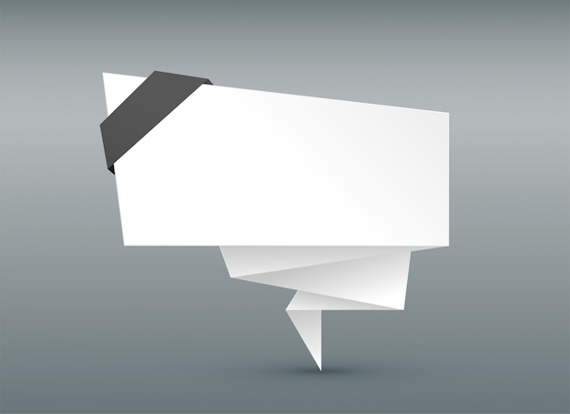 Vetor grátis bolha de bate-papo origami papel branco com espaço de texto