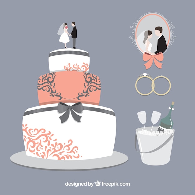 Desenho Colorido De Bolo De Casamento Ilustração do Vetor - Ilustração de  bolo, arte: 272712821