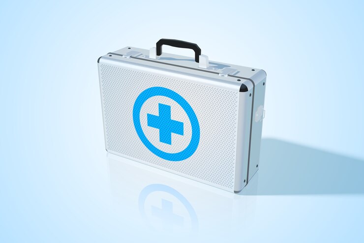 Vetor grátis bolsa médica fechada de metal