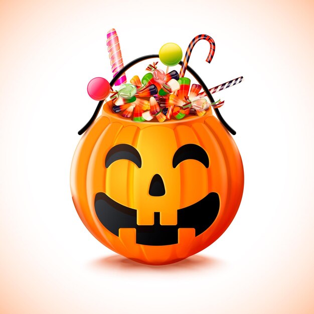 Bolsa realista de halloween com doces